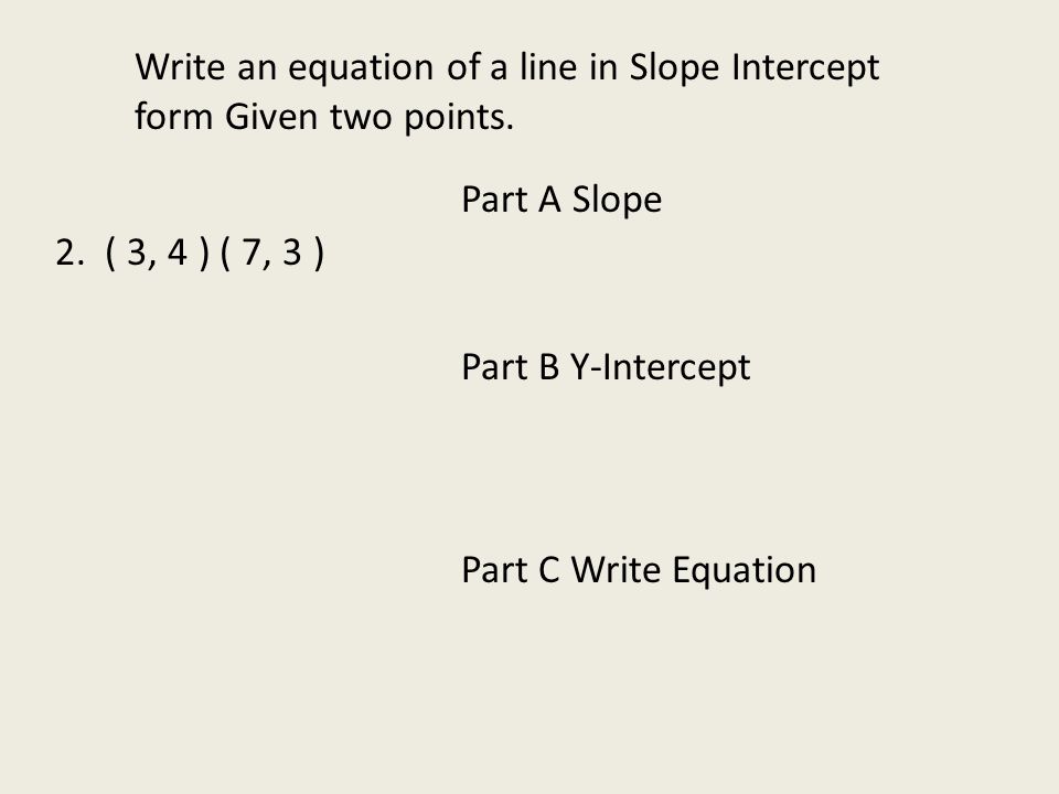 Slope-intercept equation from two points